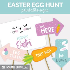 Easter egg hunt signs, printable signs for outdoor egg hunt