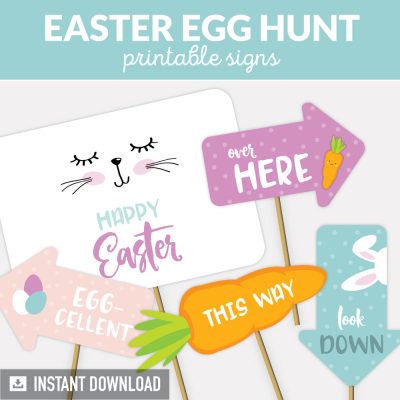 Easter egg hunt signs, printable signs for outdoor egg hunt