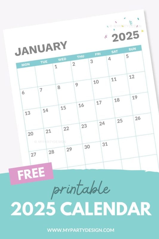 free printable 2025 calendar