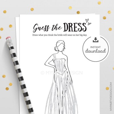 guess the dress bridal shower game printable