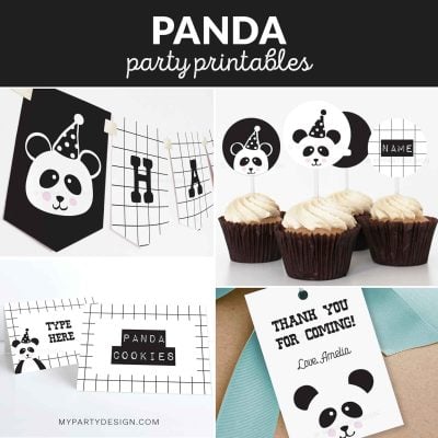 Panda Party decorations printables
