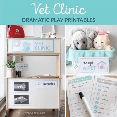 vet clinic dramatic play printable for kids pretend play