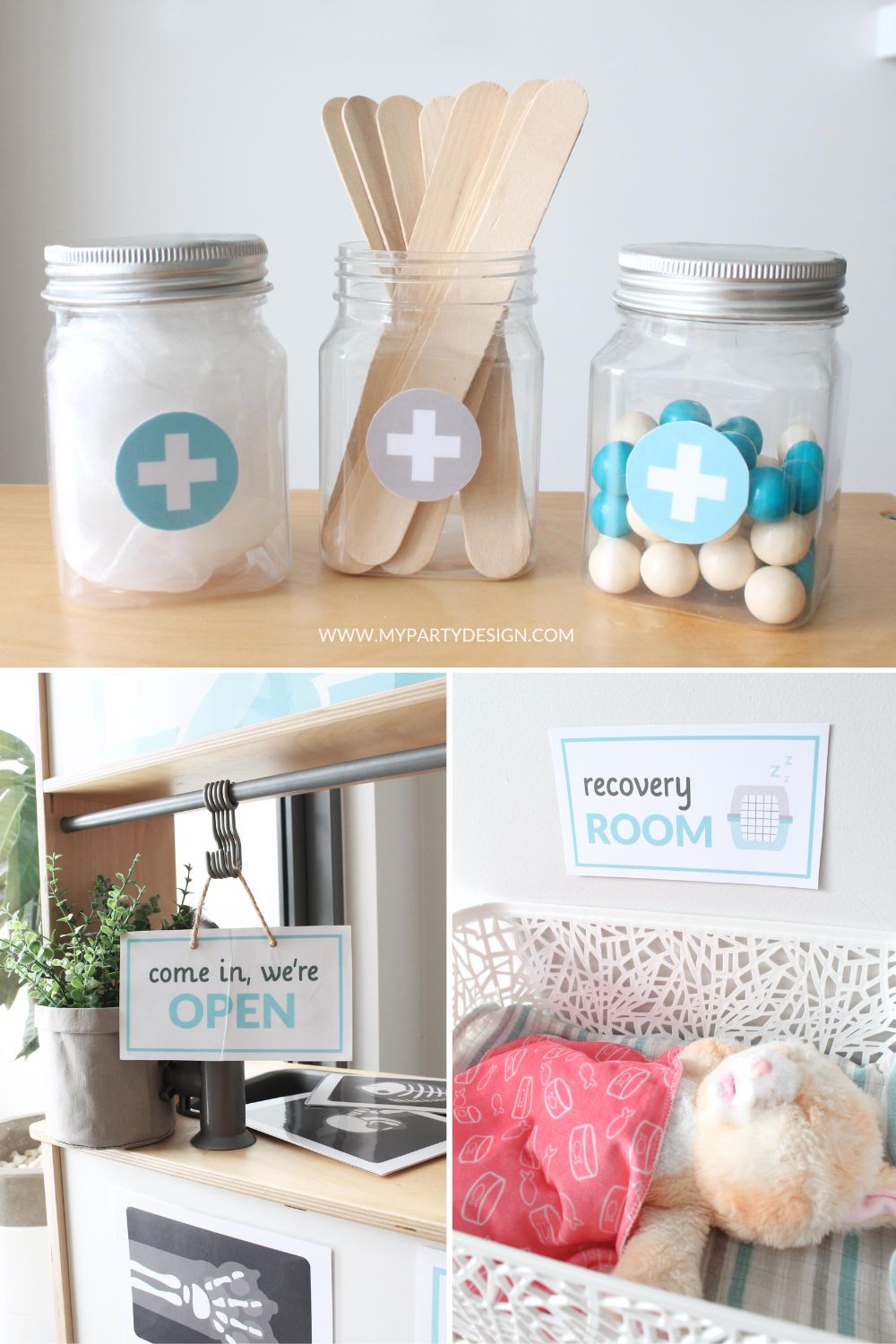 vet clinic dramatic play signs and props for a realistic pretend play experience