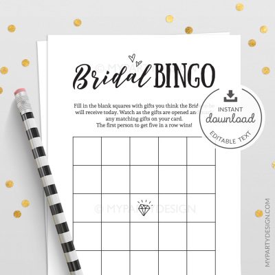 bridal bingo bachelorette bridal shower game