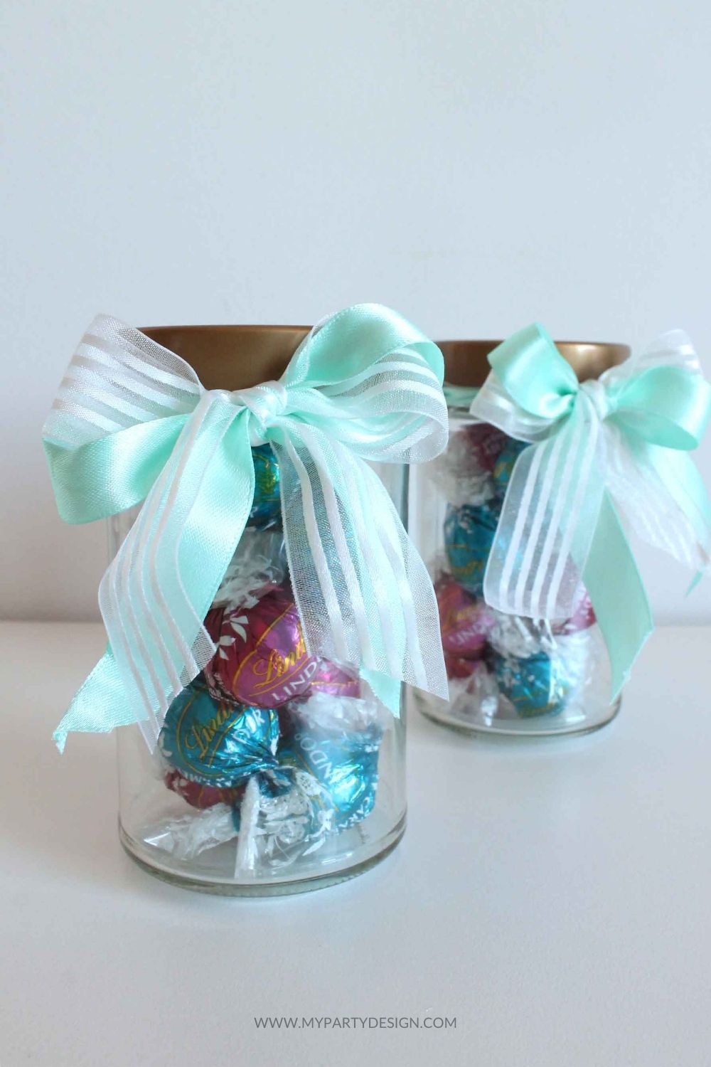 diy lindt chocolate birthday gift jars