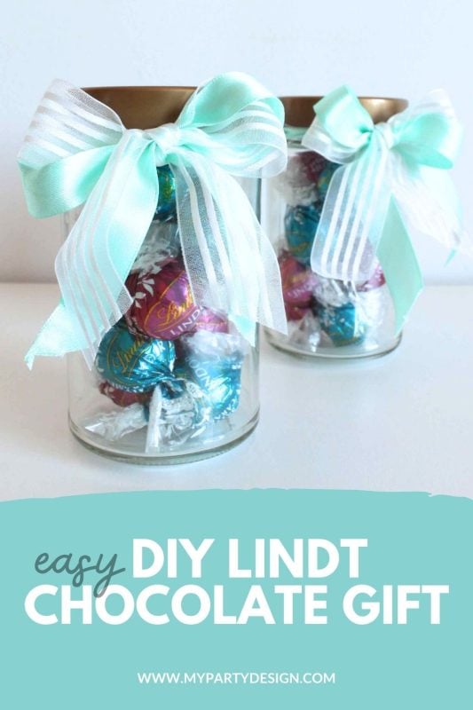 diy lindt chocolate gift jars