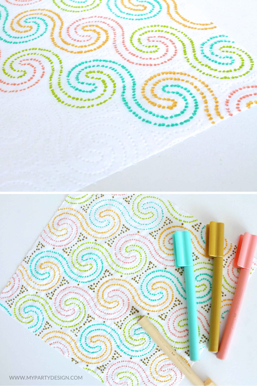 paper towel mindful coloring for kids and adults