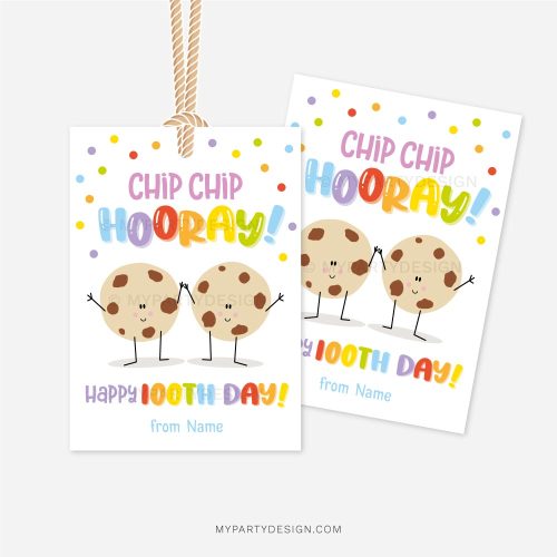 cookie 100 days of school tag for the 100th day of school