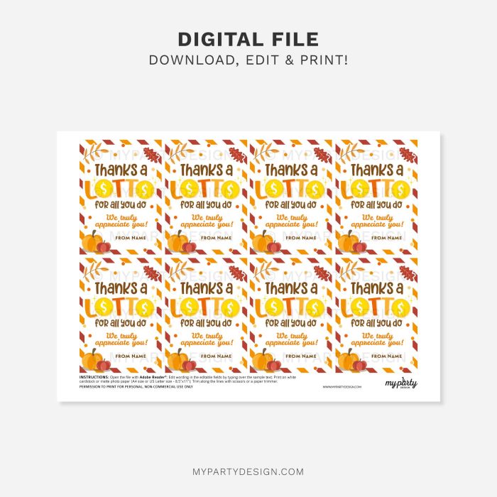 printable thanks a lotto gift tags for fall lottery appreciation gifts