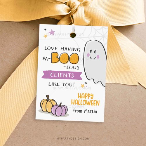 faBOOlous clients Halloween tags for Halloween marketing or customer appreciation gifts