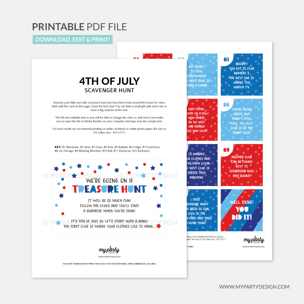 4th-of-july-scavenger-hunt-02 printable 4th of july treasure hunt clues
