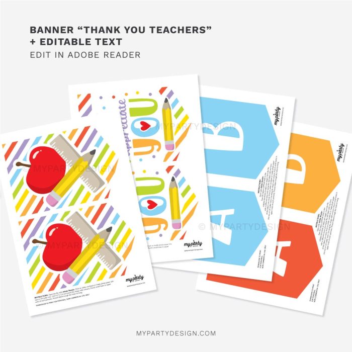 printable thank you teachers banner for teacher appreciation week