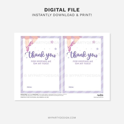 printable ballet teacher gift card holder that reads "thank you for keeping me on my toes"