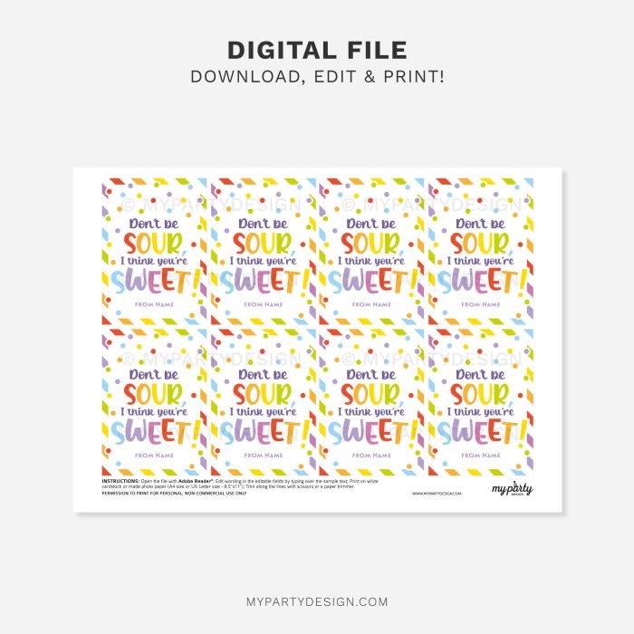 printable don't be sour I think you're sweet gift tag for staff, volunteers or teacher appreciation week