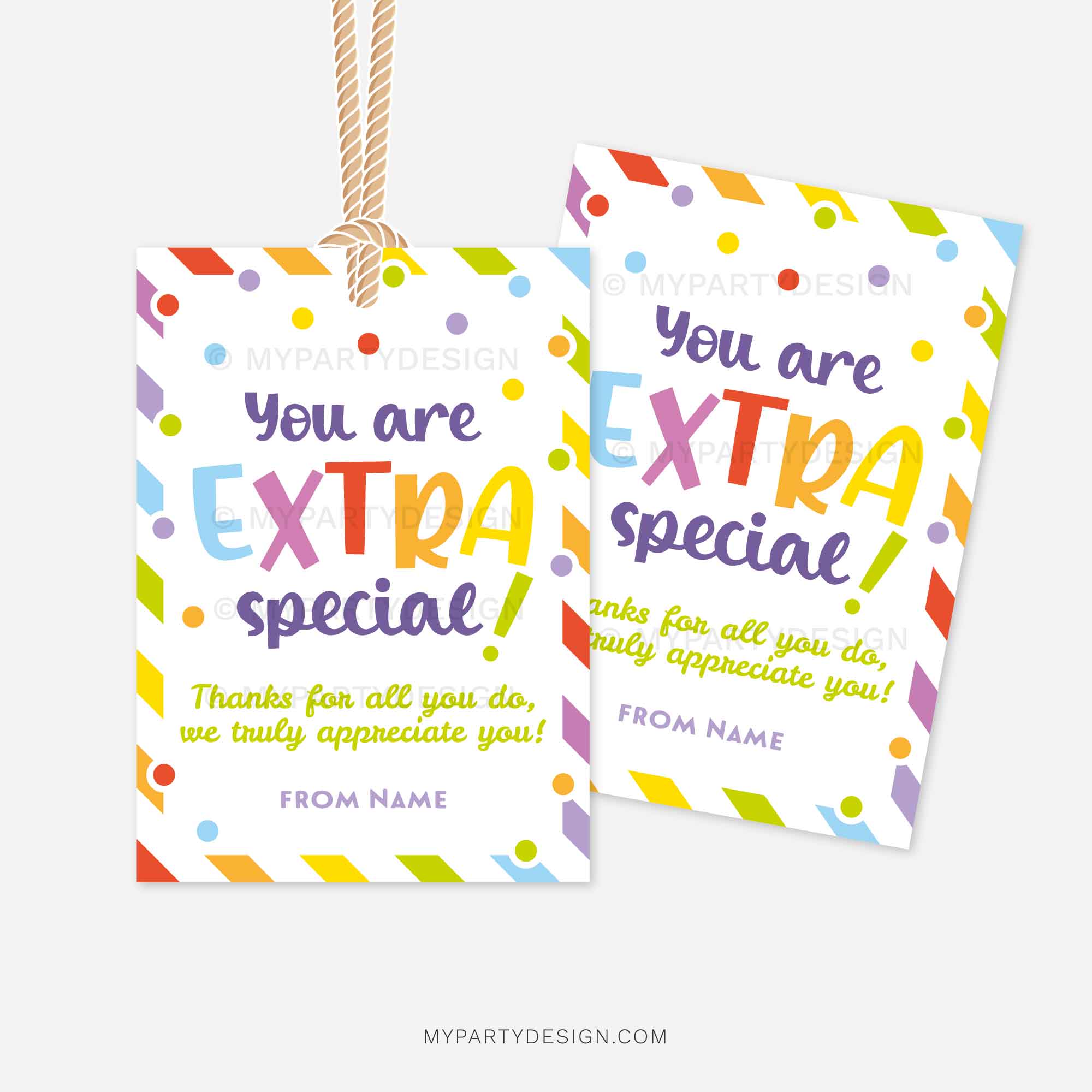 APPRECIATION-GIFT-TAGS-EXTRA-SPECIAL-00B colorful gift tags for appreciation gifts that read "you are extra special, thank you for all you do"