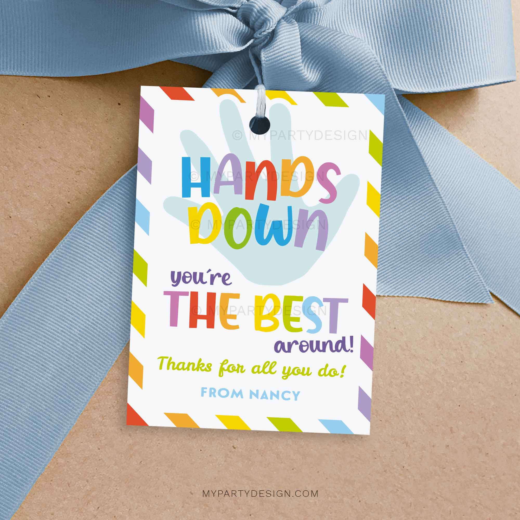APPRECIATION-GIFT-TAGS-HANDS-DOWN-BEST-AROUND-00A hands down best around gift tag for hand soap or sanitiser gifts