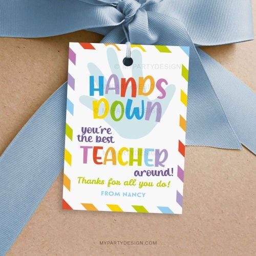 hands down best teacher gift tag for hand soap or sanitiser gifts