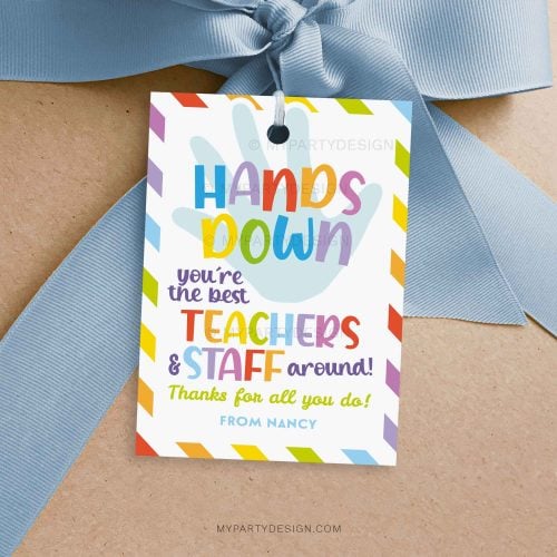 hands down best teachers & staff gift tag for hand soap or sanitiser gifts