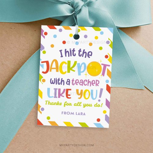 Teacher Jackpot Gift Tag for teacher appreciation gifts
