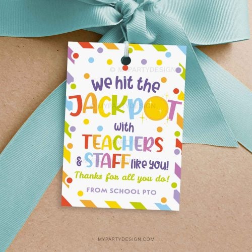 teachers and staff jackpot Gift Tag for teacher appreciation gifts