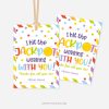 colourful gift tags for coworkers or staff gifts that read "I hit the jackpot working with you! Thanks for all you do!"
