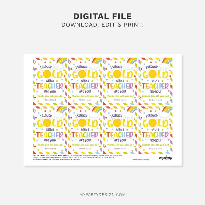 printable teacher gold gift tag for teacher appreciation week gifts