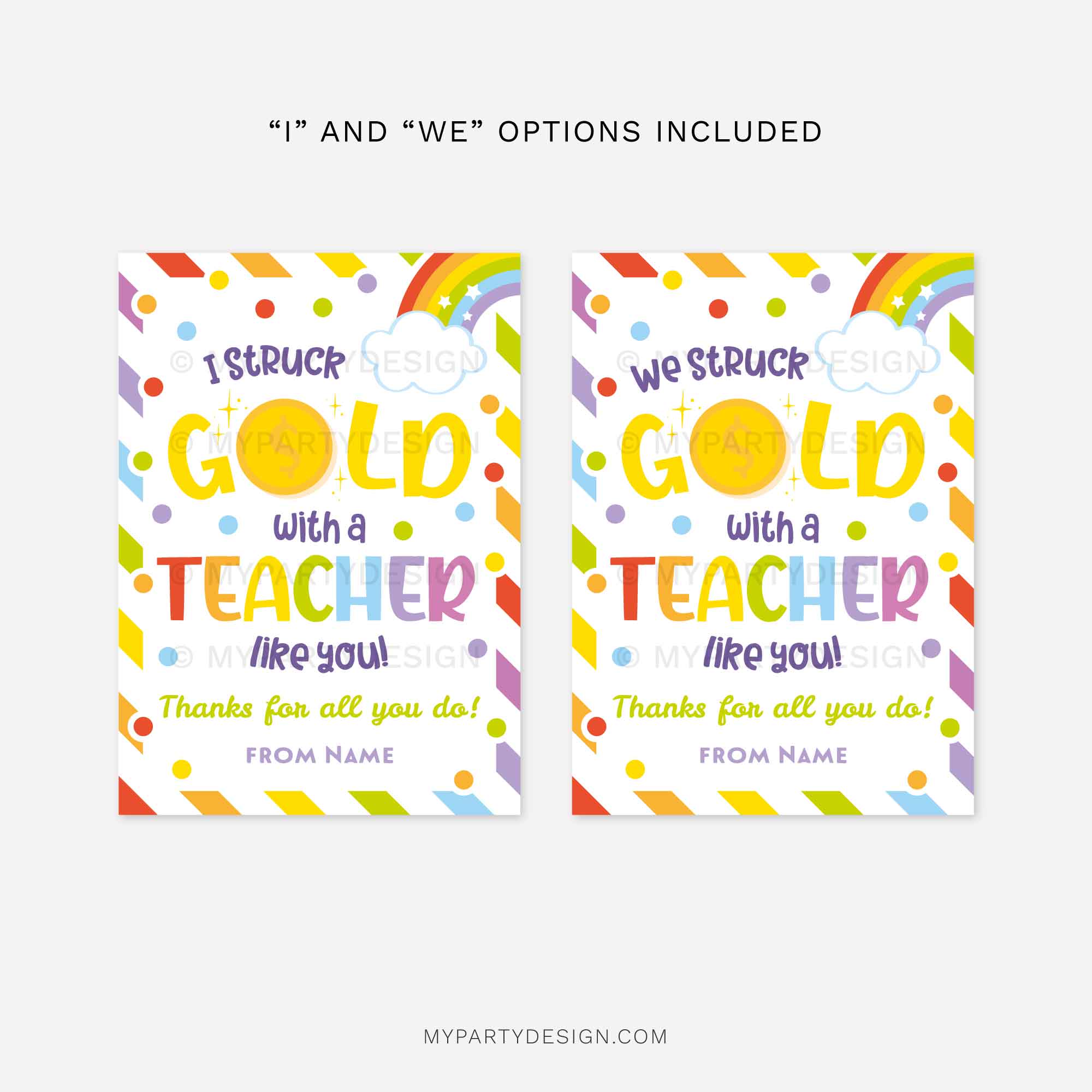 APPRECIATION-GIFT-TAGS-STRUCK-GOLD-TEACHER-LIKE-YOU-00D chocolate coins teacher appreciation gift tags that read "we struck gold with a teacher like you"