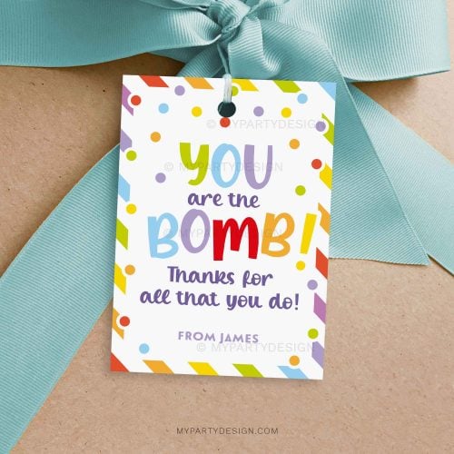 you are the bomb gift tag for staff, volunteers or teacher appreciation gifts