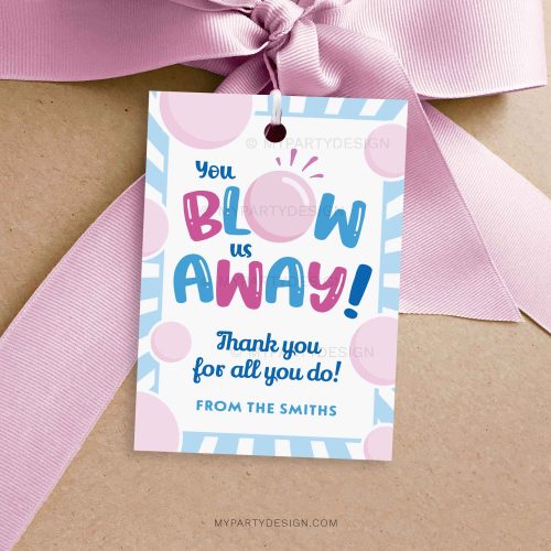 you blow us away gift tag for gum or lollipop appreciation gifts