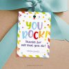 you rock gift tag for staff, volunteers or teacher appreciation gifts