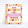 bursting with appreciation sign for star theme candy gift
