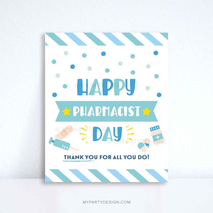 happy pharmacist day sign for pharmacy staff appreciation