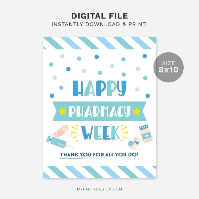 printable happy pharmacy week sign for pharmacy appreciation