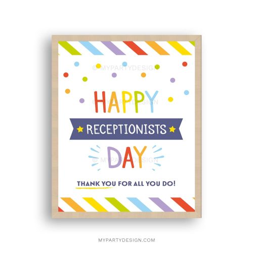 happy receptionists day sign for receptionist appreciation