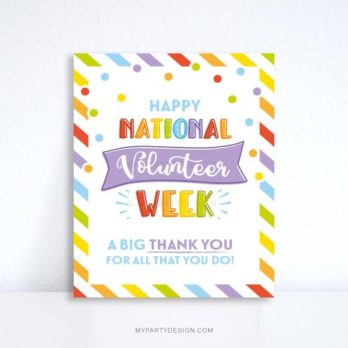 happy national volunteer week sign for volunteer appreciation