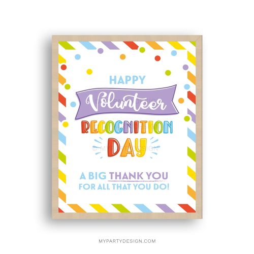 volunteer recognition day sign for volunteer appreciation day