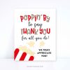 poppin' by to say thank you for all you do - popcorn appreciation sign