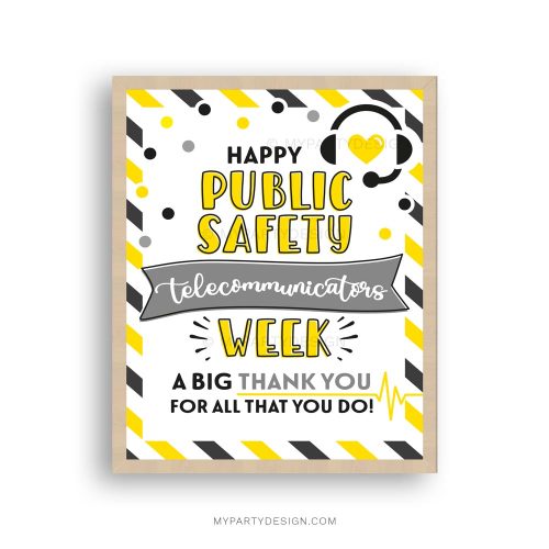public safety telecommunicators week sign for public safety staff appreciation