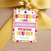 Bursting with appreciation tag for teacher appreciation week