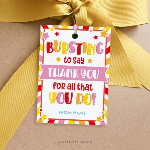bursting to say thank you tag for appreciation week