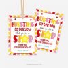 star candy tag that reads "bursting to tell you that you're a star"