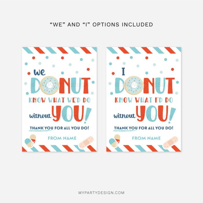 donut tags for nurse appreciation gift