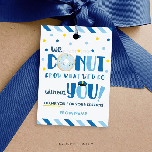 donut police appreciation gift tag for national police week