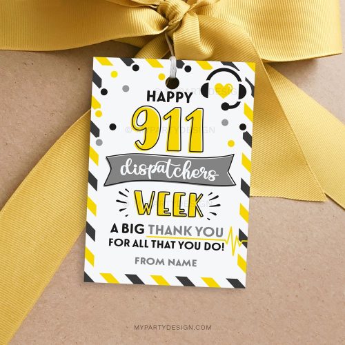 happy 911 dispatchers week tag for telecommunicators appreciation gifts