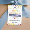 happy administrative professionals day tag in rainbow colors