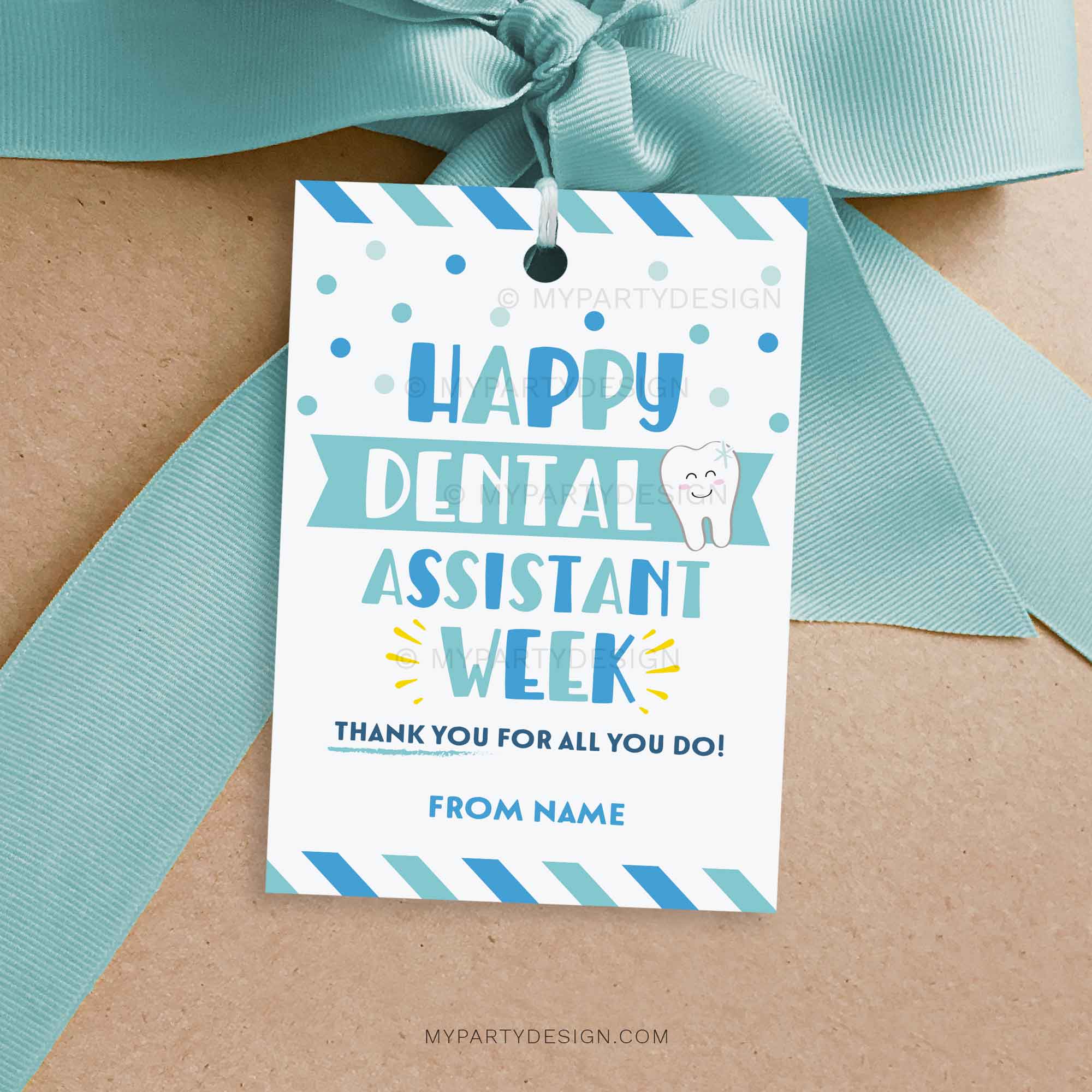APPRECIATION-TAGS-HAPPY-DENTAL-ASSISTANT-WEEK-00A Happy Dental Assistant Week Gift Tag for dentist staff appreciation gifts