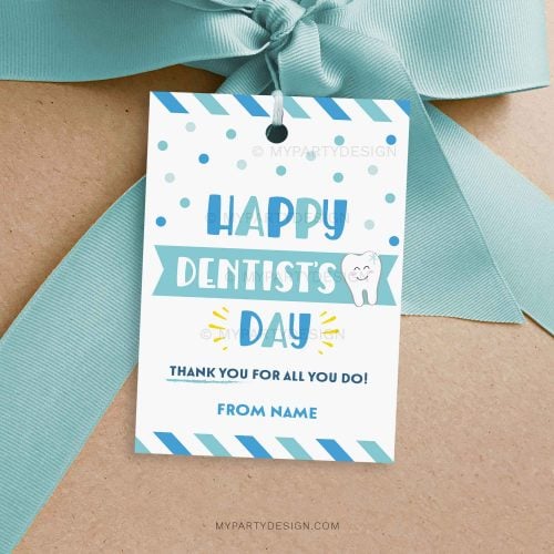 Happy Dentist's Day Gift Tag for dentist appreciation gifts