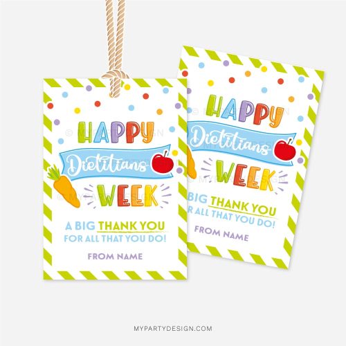 happy dietitians week tag for dietician appreciation gifts