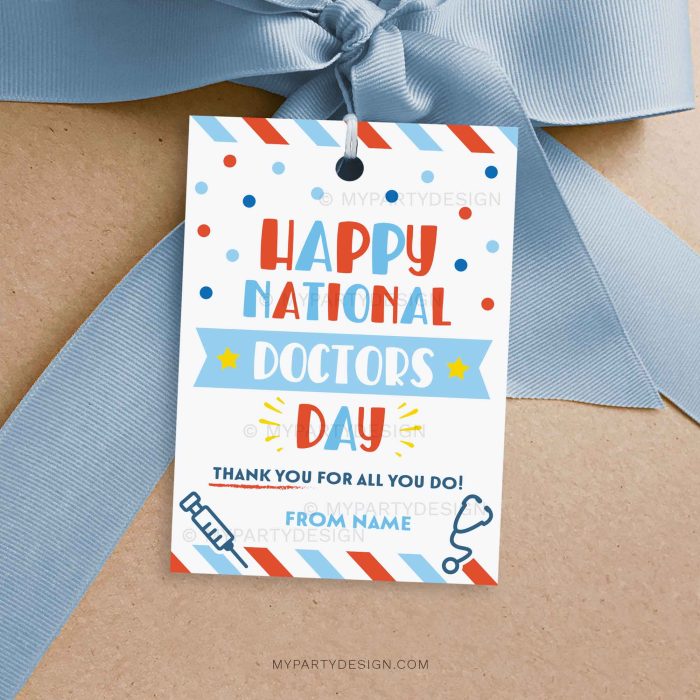 happy national doctors day tag for doctor appreciation gifts