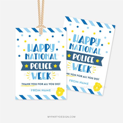 happy national police week tag for police appreciation gifts